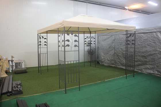 Gazebo de doble techo de 3*3m con marco de acero recubierto de PA y tela de poliéster