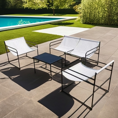 Home Bar Muebles para el exterior Con una mesa de vidrio templado y una silla anti mosquito