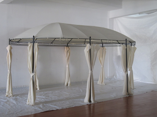 Tipo de metal acero redondo patio exterior jardín dosel fiesta mirador con marco plegable