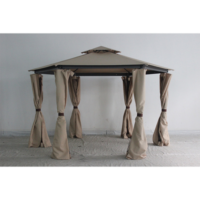 Gazebo redondo exterior de acero con cortina y mosquiteros 217*54*21.5cm Tamaño del paquete