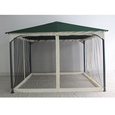 Actividades casuales y al aire libre Cuadro de hierro Gazebo exterior con material de poliéster