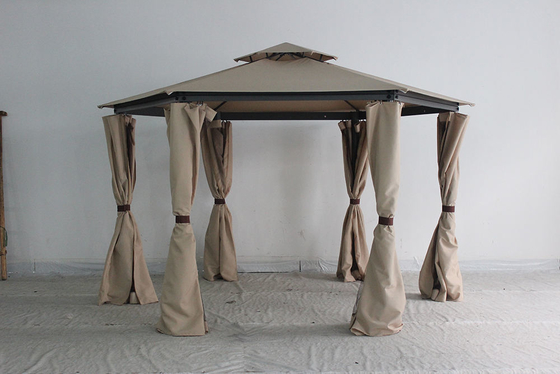 2*2*2.8M Gazebo recubierto de PVC con cortina y mosquiteros de los mejores fabricantes de gazebo