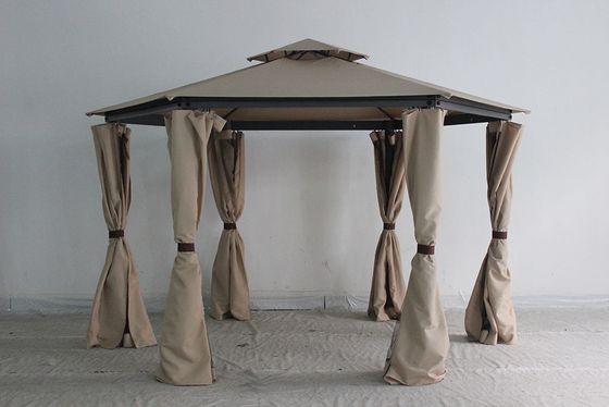 2*2*2.8M Gazebo recubierto de PVC con cortina y mosquiteros de los mejores fabricantes de gazebo