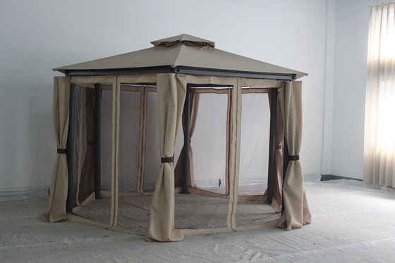 2*2*2.8M Gazebo recubierto de PVC con cortina y mosquiteros de los mejores fabricantes de gazebo