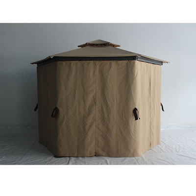 Cuadro plegable Gazebo exterior hexagonal con redes y cortinas de privacidad Fácil montaje