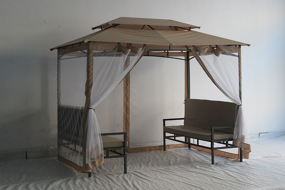Fácilmente ensamblado impermeable lujoso mirador al aire libre 2 * 2.9 * 2.45M para jardín patio trasero