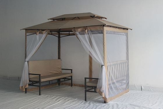 Fácilmente ensamblado impermeable lujoso mirador al aire libre 2 * 2.9 * 2.45M para jardín patio trasero