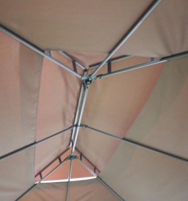 3X4M Pergola con doble tapa Gazebo exterior de metal para entretenimiento en el jardín
