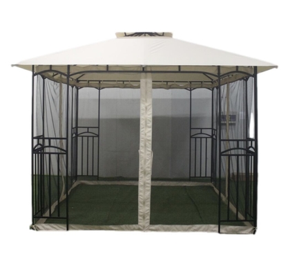 3x3x2.7M Acero exterior con doble cubierta Gazebo para patio Canopy Party Santuario al aire libre