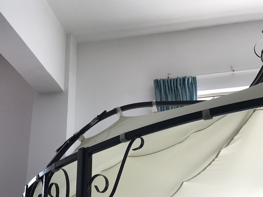 Material de tela de poliéster 3 * 2.9M patrón de trabajo abierto Aguja de alta energía Gazebo para jardín
