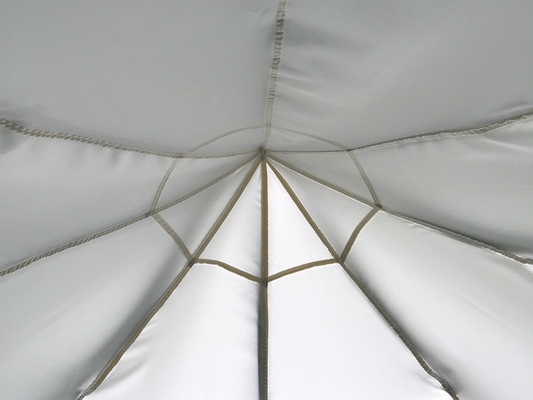 Material de tela de poliéster 3 * 2.9M patrón de trabajo abierto Aguja de alta energía Gazebo para jardín
