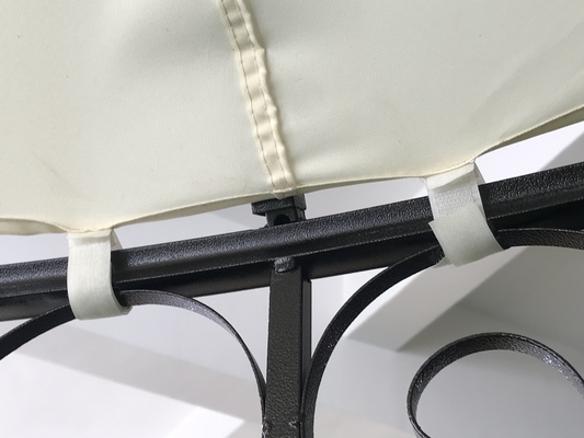 Material de tela de poliéster 3 * 2.9M patrón de trabajo abierto Aguja de alta energía Gazebo para jardín