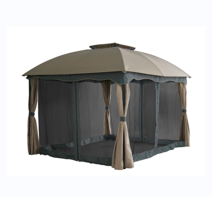 Cuadro 3x3.65x2.75M Gazebo de jardín con doble techo con red incluida