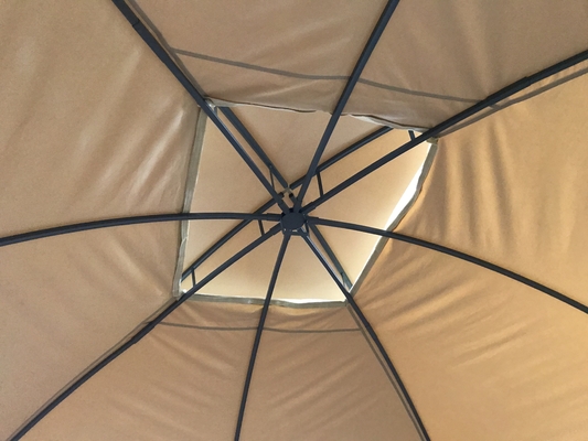 Cuadro 3x3.65x2.75M Gazebo de jardín con doble techo con red incluida