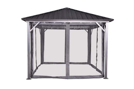 Fuerte 3 * 3 * 2.75m Gazebo de placa de hierro para el puente de Pergolas Características duraderas