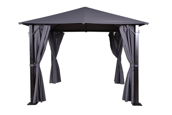 Gazebo exterior de metal para jardín con tapa única pintado a mano 3x3x2.57m Fácil de ensamblar