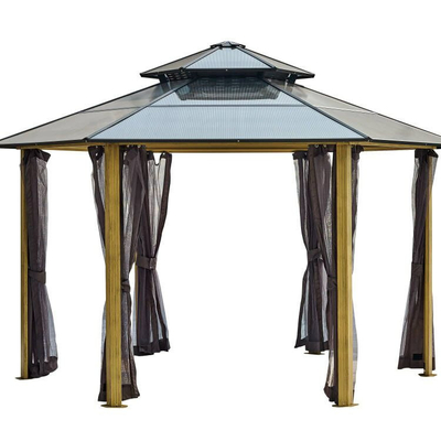 Cuadro de aluminio 2x2x2x2.8M Hexagonal Hardtop Gazebo para protección solar y relajación