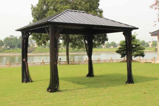3x3.65x2.57m Línea de jardín de acero galvanizado Gazebo de tubo de aluminio para suministros de jardín