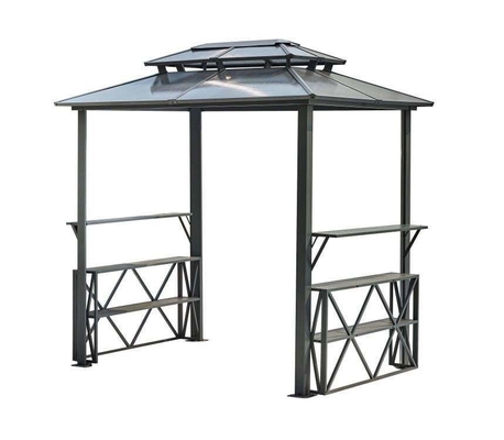 Gazebo de tablero de policarbonato con doble tapa 2.35X1.7X2.45M para puente de pérgolas al aire libre