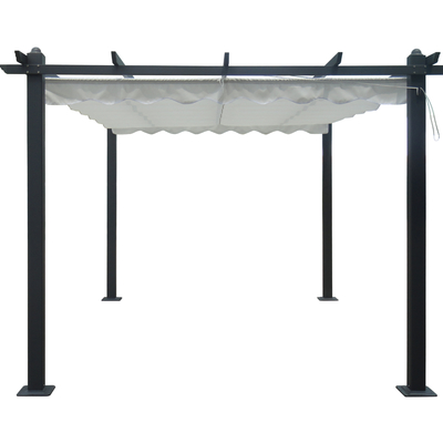 Gazebo exterior de jardín personalizado de 2.96X2.96X2.25M con marco de aluminio y cubierta extraíble