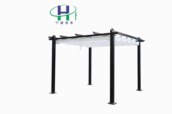 Gazebo exterior de jardín personalizado de 2.96X2.96X2.25M con marco de aluminio y cubierta extraíble