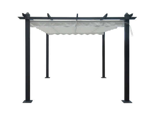Gazebo exterior de jardín personalizado de 2.96X2.96X2.25M con marco de aluminio y cubierta extraíble