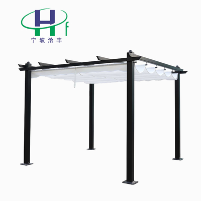 Gazebo exterior de jardín personalizado de 2.96X2.96X2.25M con marco de aluminio y cubierta extraíble