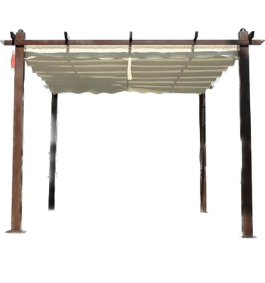 Gazebo exterior de jardín personalizado de 2.96X2.96X2.25M con marco de aluminio y cubierta extraíble