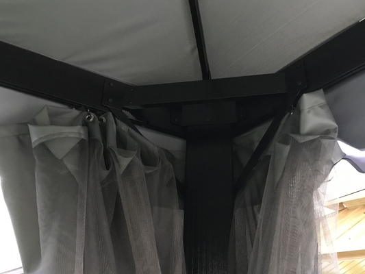 3X4X2.75M PVC y Aluminio Techo suave Gazebo Techo solar para jardín doble