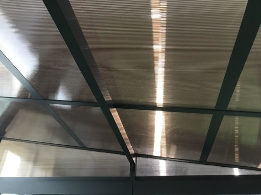 3x4x2.2/2.4M Plano inclinado de aluminio Gazebo de jardín con techo PC de policarbonato de lujo