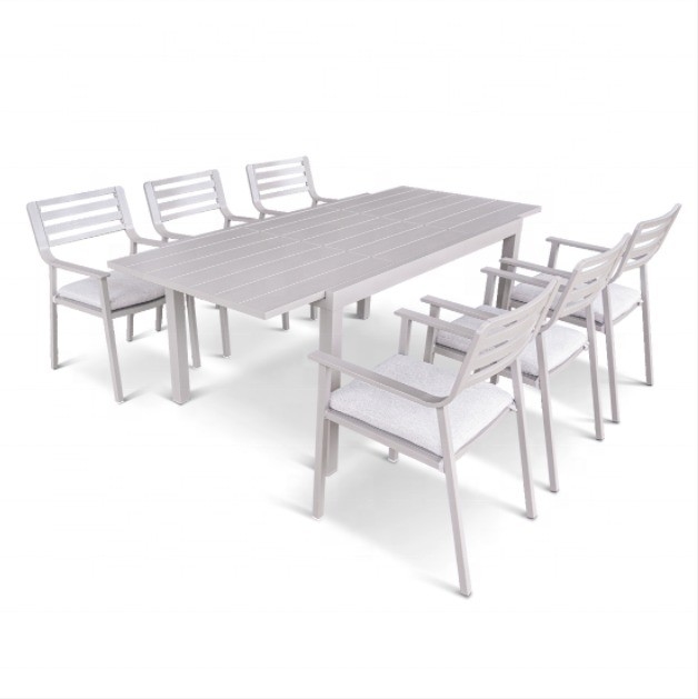 Sofá de ratan de aluminio plegado de estilo moderno para exteriores para mesa de té de jardín de lujo