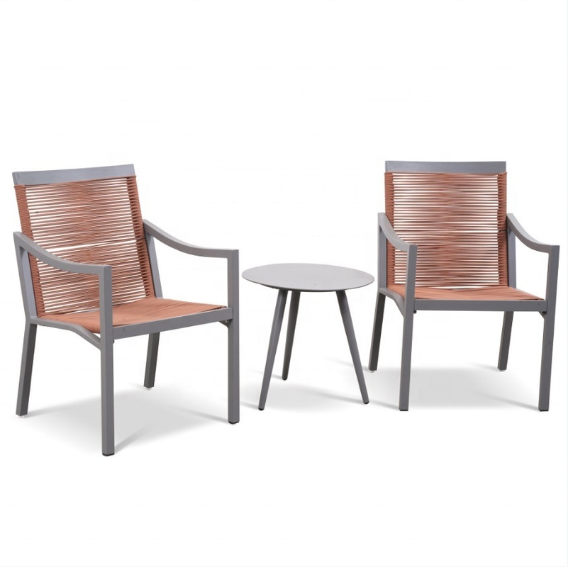 Muebles de jardín modernos de aluminio Bistro Sofá de ratán establecido en estilo de diseño moderno