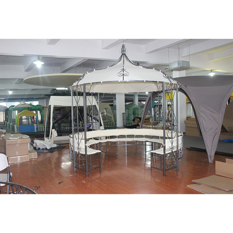 Marco de acero 3 * 2.9M patrón de obra abierta torre gazebo para jardín de alta energía personalizable