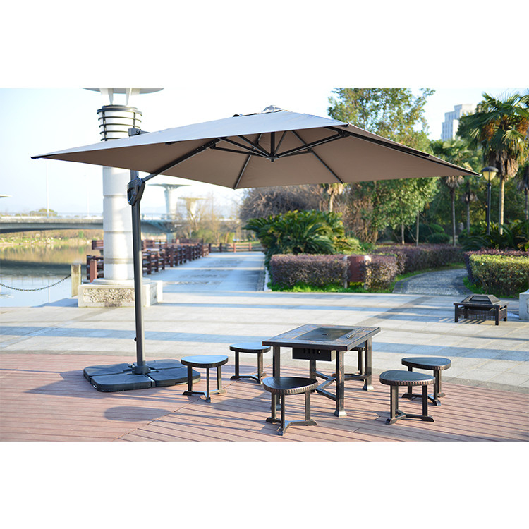 Paraguas de mano de lujo para patio de jardín plegable para muebles exteriores 3m 150cm