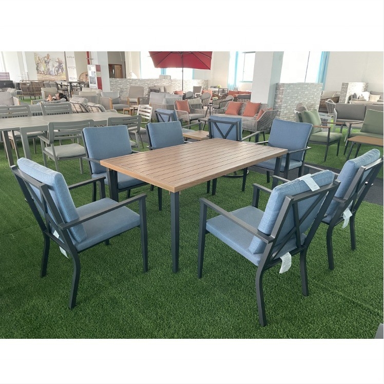 Color personalizable Muebles de jardín al aire libre Sofá de aluminio de ratán para mesa de lujo