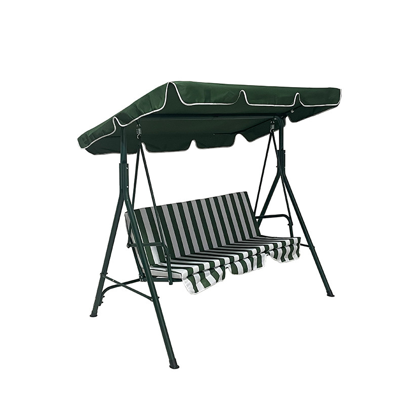 Cama colgante al aire libre de diseño moderno, silla de oscilación de patio para 3 personas con tubo de acero y techo