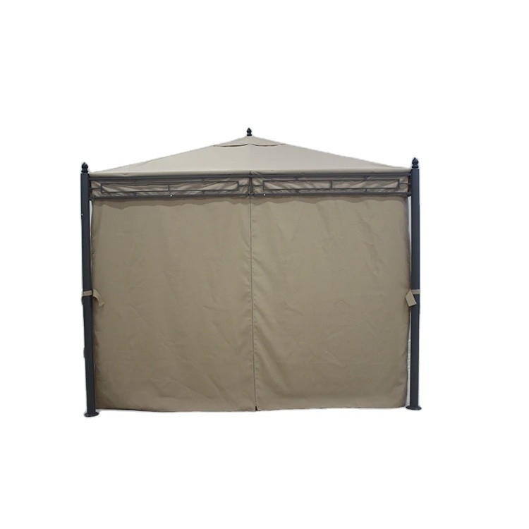 Gazebo de metal de jardín fácil de ensamblar 3 * 3 * 2.75M con cubierta superior de poliéster y paredes laterales