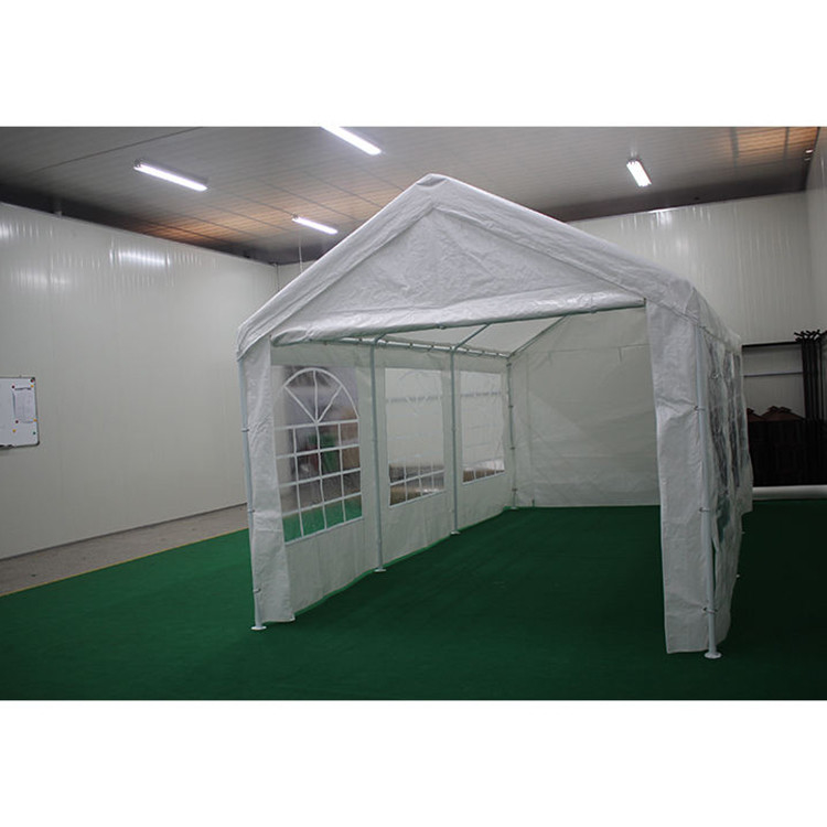 Carport exterior CP004-W con cubierta superior de PE impermeable y marco de metal 3X6M cobertizo de jardín