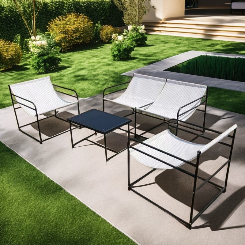 Home Bar Muebles para el exterior Con una mesa de vidrio templado y una silla anti mosquito
