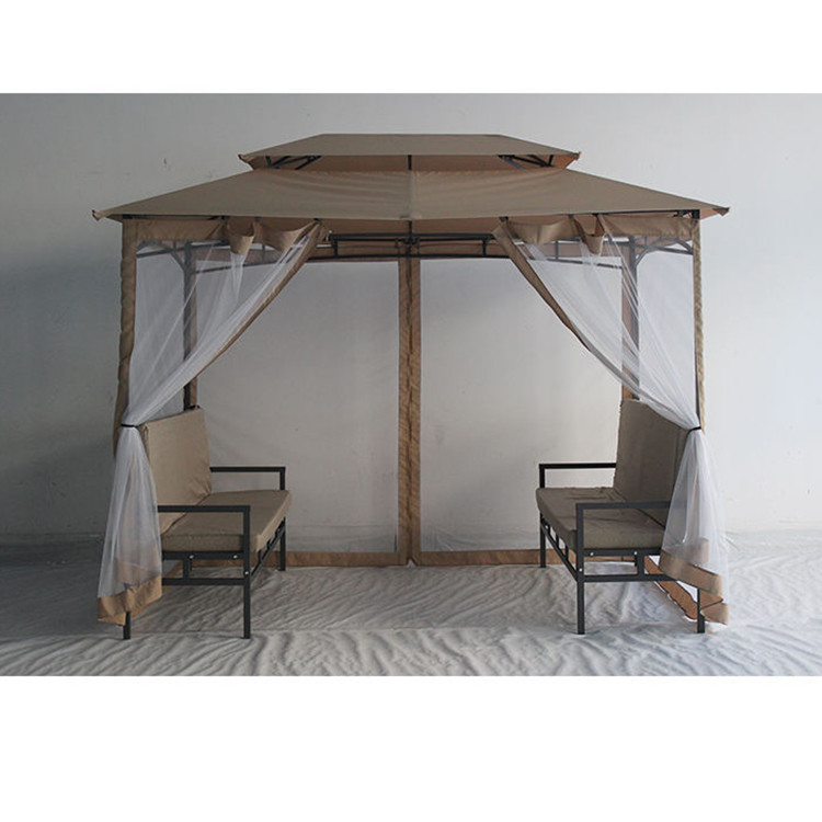 Gran gazebo exterior impermeable con recubrimiento anti-UV marco de aluminio duradero 2*2,9*2,45M