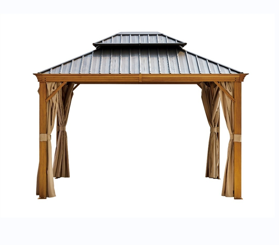 Pergola de metal al aire libre de acero galvanizado con doble tapa 3X3.65X2.85M para suministros de jardín