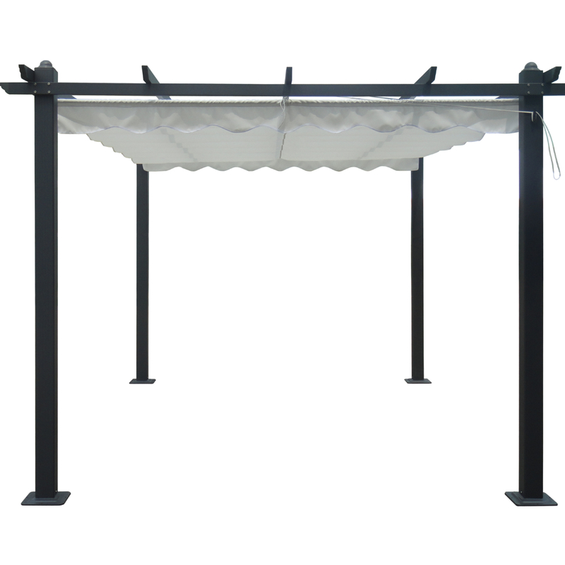 Gazebo exterior de jardín personalizado de 2.96X2.96X2.25M con marco de aluminio y cubierta extraíble