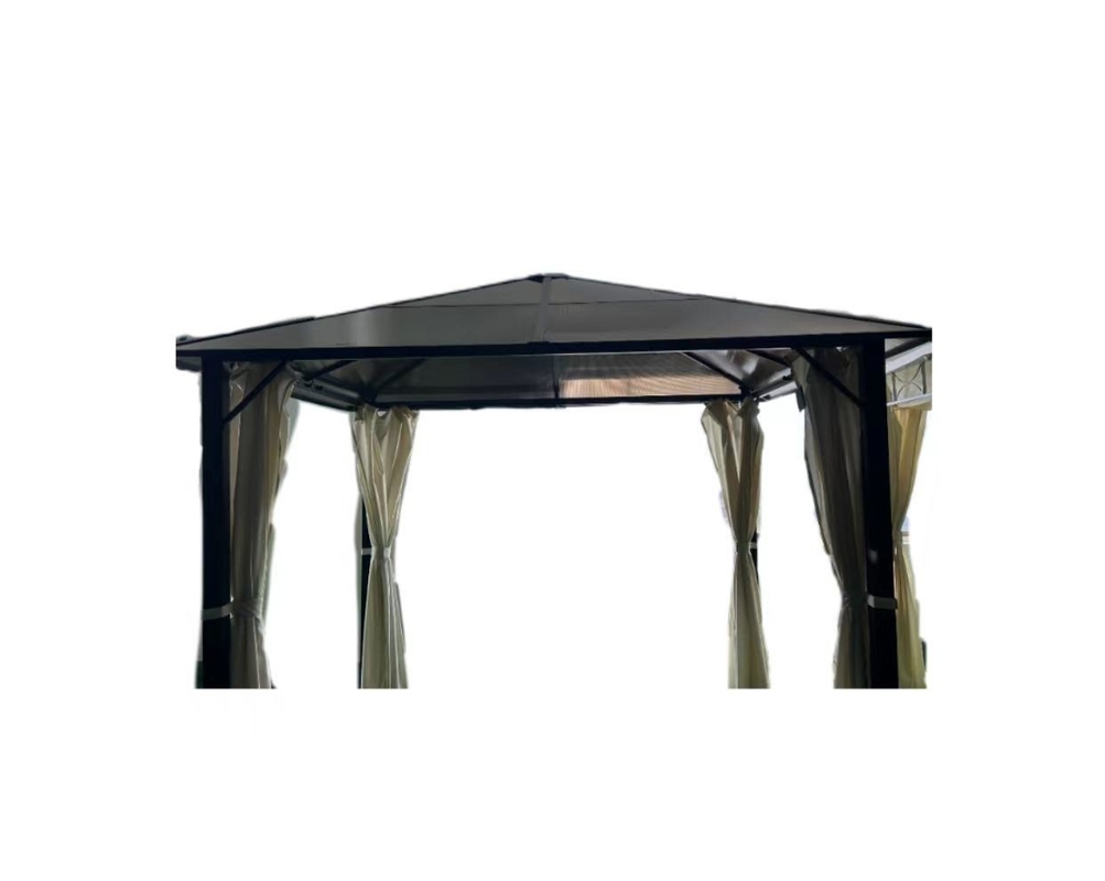 Jardín al aire libre 3x3x2.6M Hard Top Gazebo con techo de PVC fácil de ensamblar y resistente