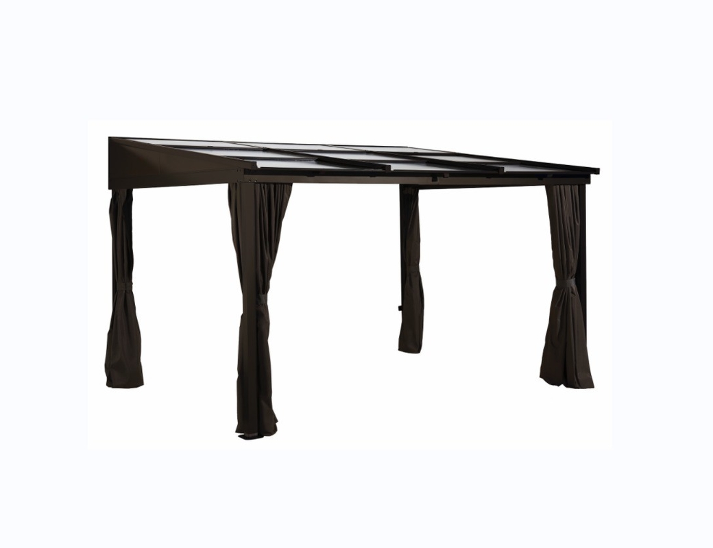 3x4x2.2/2.4M Plano inclinado de aluminio Gazebo de jardín con techo PC de policarbonato de lujo